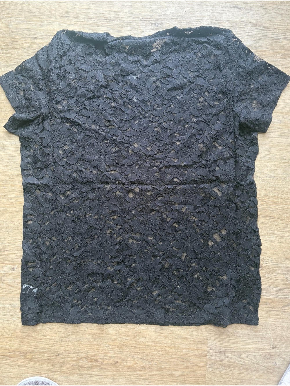 NWT Torrid Sheer Stretch Lace Crew Neck Tee | Deep Black | 1X (14-16) - Picture 7 of 7